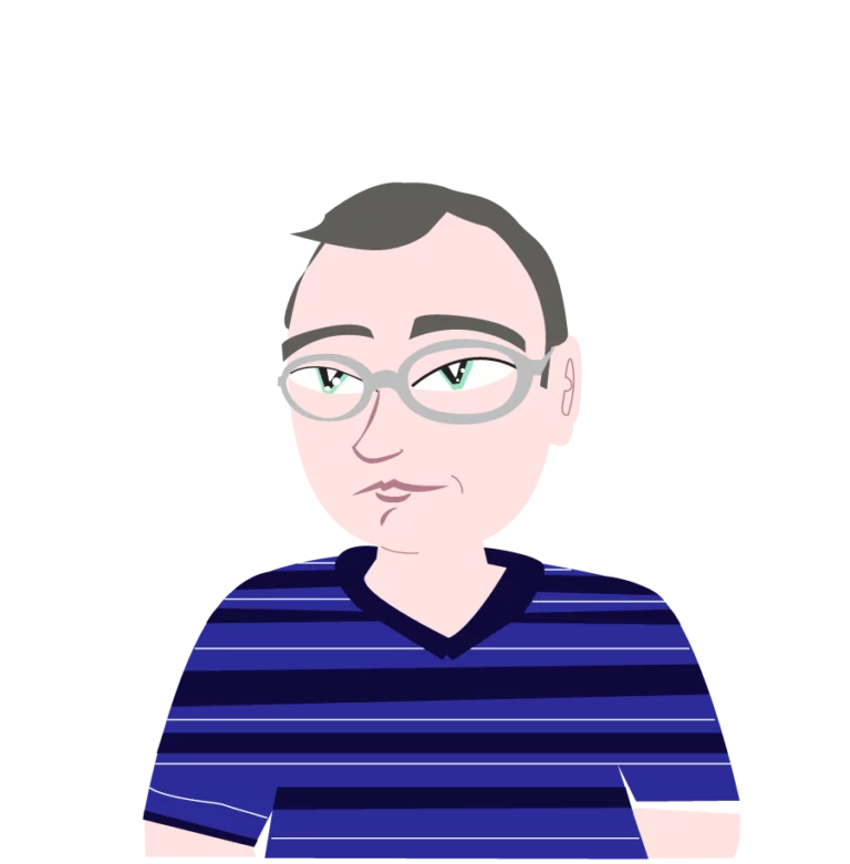 Cette image représente mon portrait en avatar réalisé sur Adobe Illustrator.